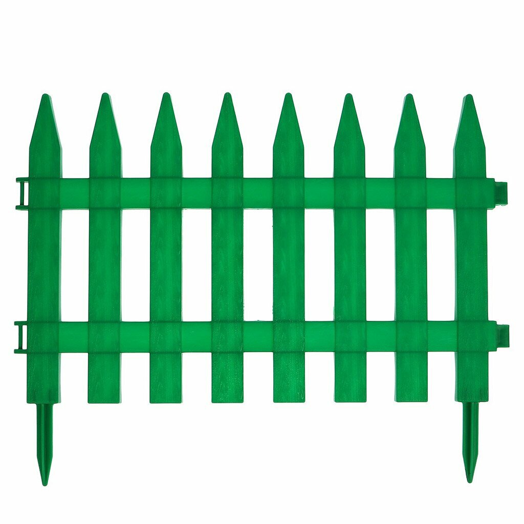 Забор декоративный пластмасса, Palisad, Частокол №1, 28х300 см, зеленый, ЗД01 - фотография № 3