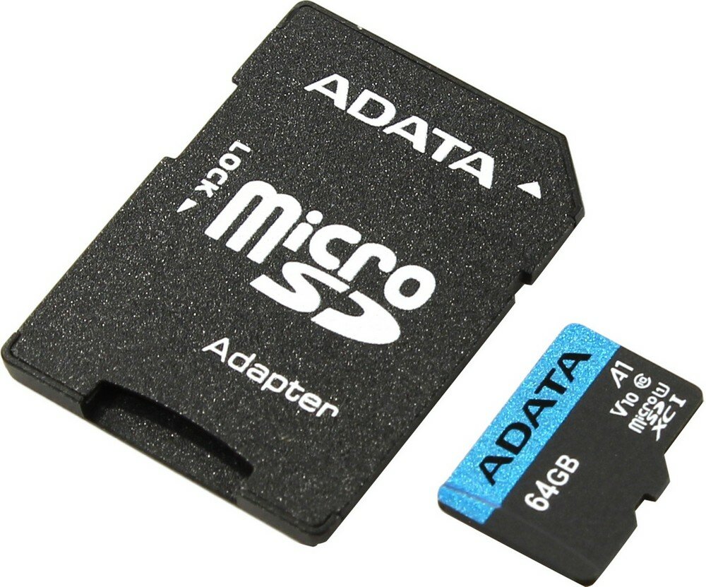 Карта памяти Adata micro SDXC 64Gb Premier UHS-I U1 V10 A1 + ADP (85/25 Mb/s)