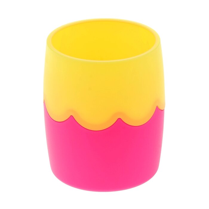 фото Подставка-стакан для канцелярии, Стамм, школьная, двухцветная, розово-желтая (4 шт.)
