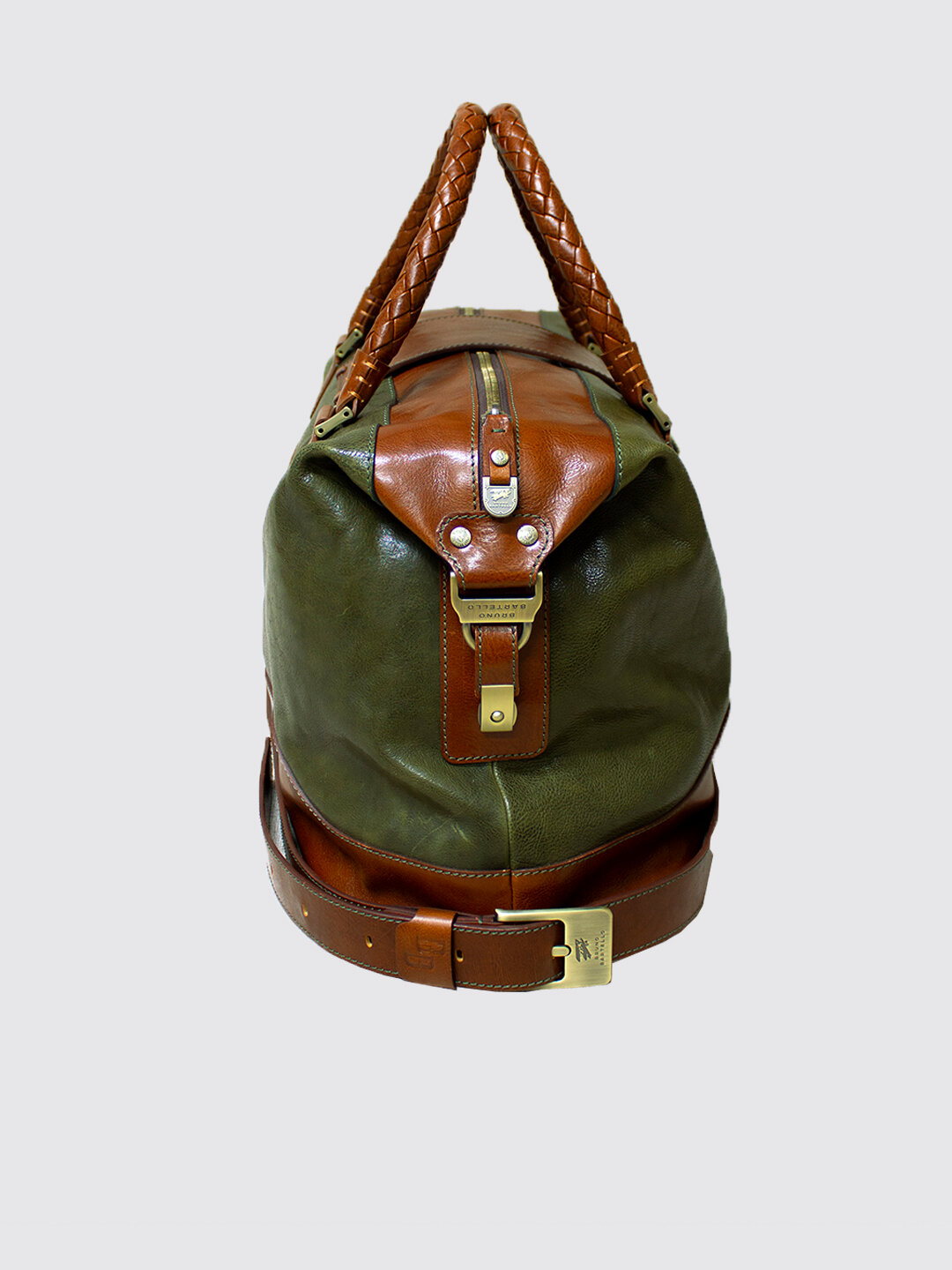 Дорожная сумка кожаная D-0014 Bruno Bartello, зеленый - фотография № 3