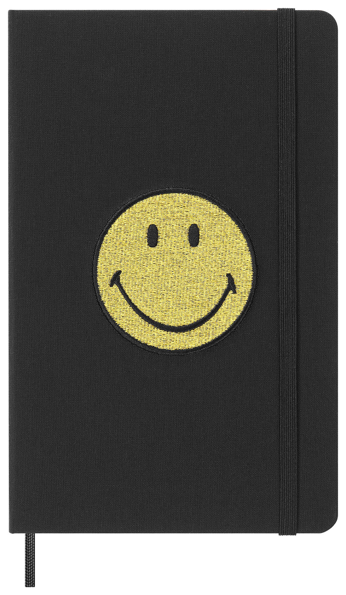 Блокнот Moleskine LE SMILEY LESMILEYNTBKCLT Large 130х210мм обложка текстиль 240стр. кремовые страницы линейка твердая обложка подар.кор. черный