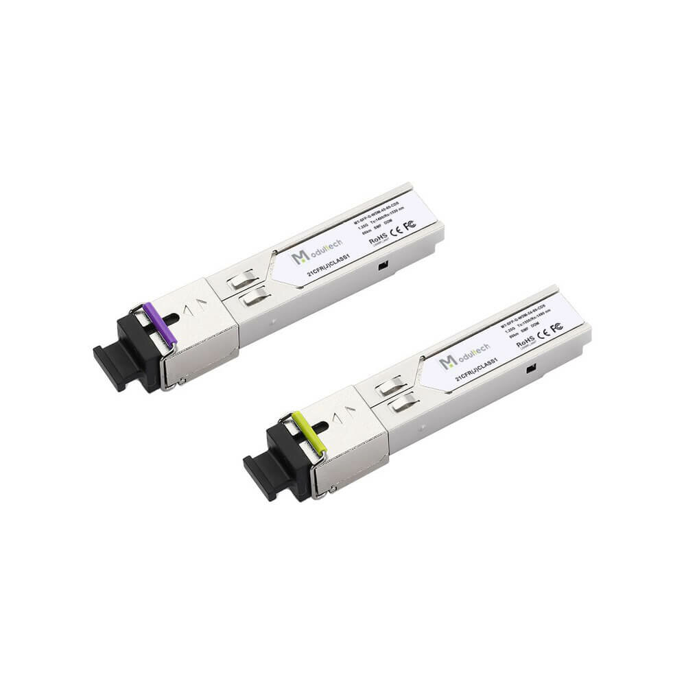 Комплект SFP WDM 1,25 Гбит/с, 80 км, 1490 | 1550 нм, SC, SMF, DDM