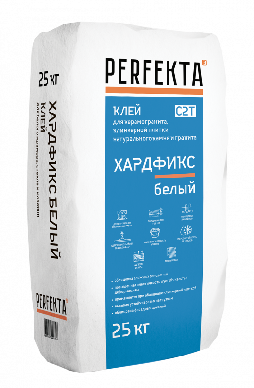 Клей плиточный усиленный Хардфикс Белый C2 Т, 25 кг