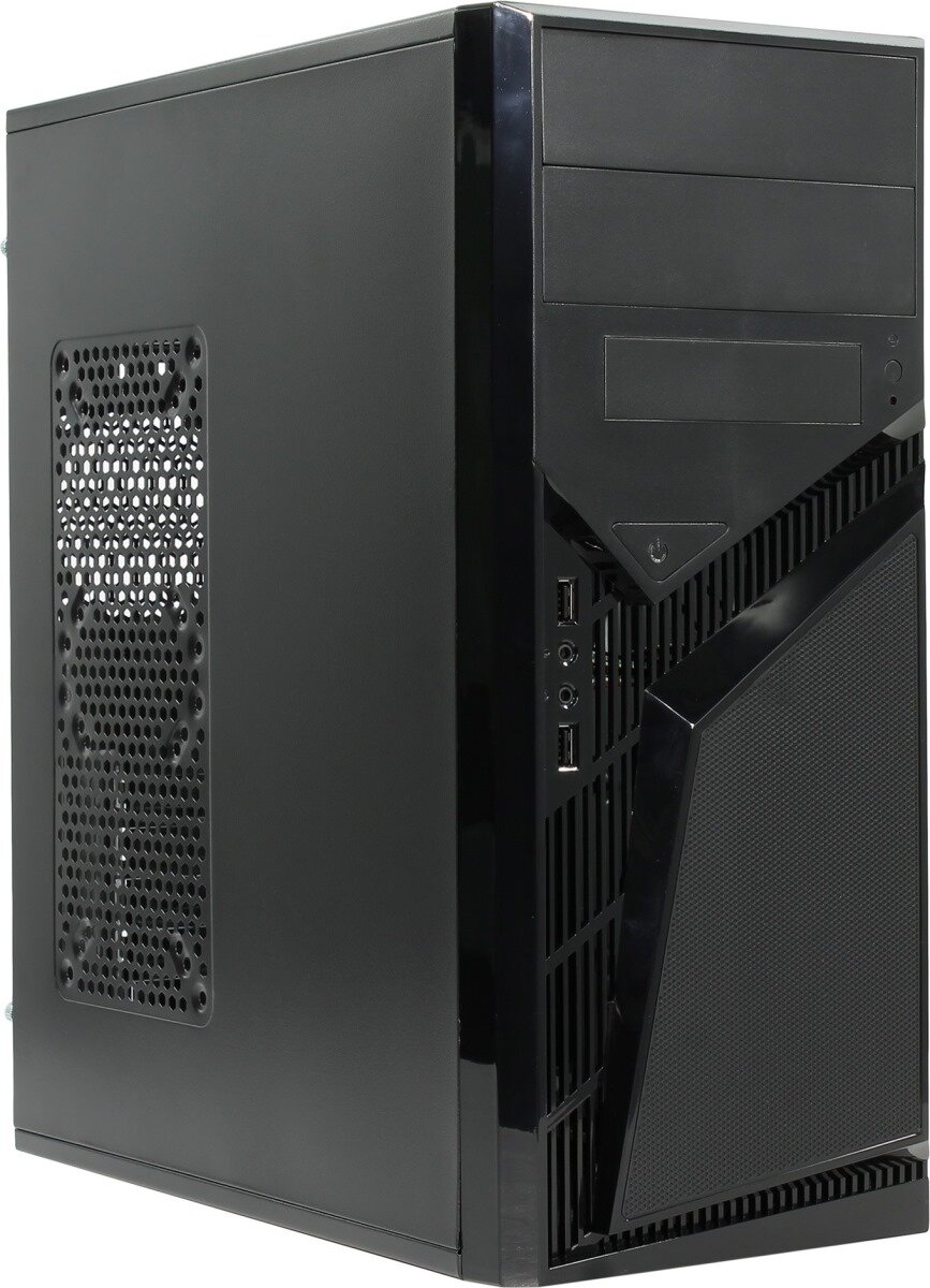 PowerCool S1007BK U3 450W (Тип: Midi-Tower, цвет: черный, форм-фактор: ATX, mATX, блок питания: 450 Вт, вентилятор: 120 мм, размеры: 175 x 407 x 362 мм, дополнительно: USB3.0 x2, наушники, микрофон)