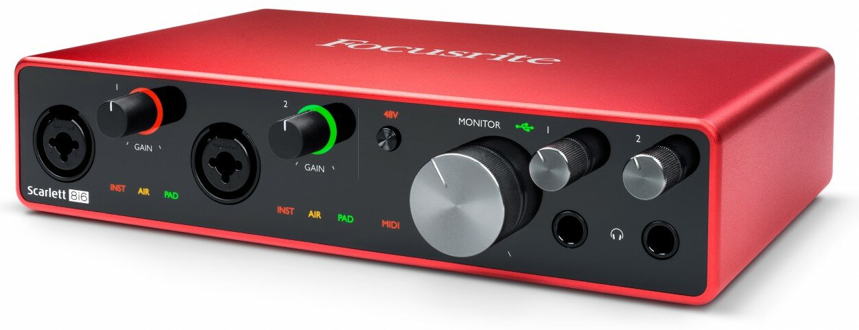 Focusrite Scarlett 8i6 3rd Gen аудио интерфейс USB, 8 входов/6 выходов