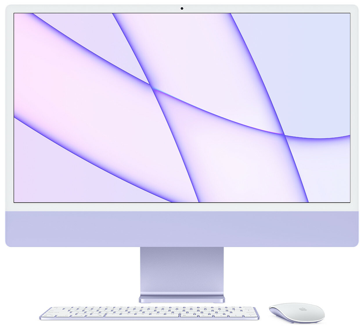 23.5" Моноблок Apple iMac 24" 2021 г. Z130002B9, 4480x2520, Apple M1 2.064 ГГц, RAM 8 ГБ, SSD 512 ГБ, Apple M1 8-Core, MacOS, фиолетовый