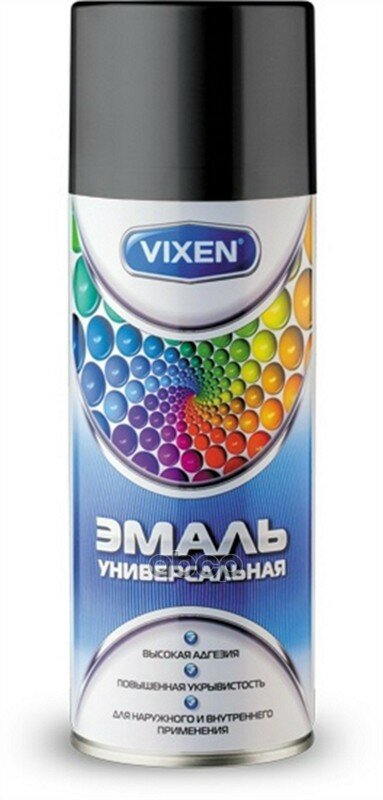 Эмаль Универсальная Vixen Ral, Черный (Ral 9005), Аэрозоль 520 Мл Vx-19005 Vixen арт. VX19005