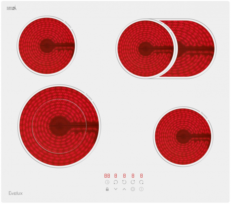 Электрическая варочная панель Evelux HEV 642 W (белый)