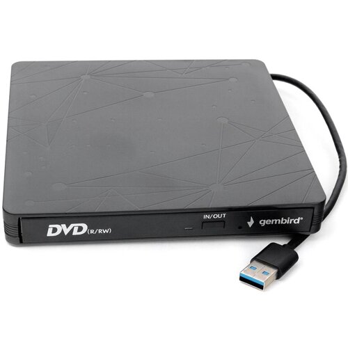 Внешний дисковод CD-DVD-привод Gembird DVD-USB-03 usb3.0 для записи и чтения оптических дисков