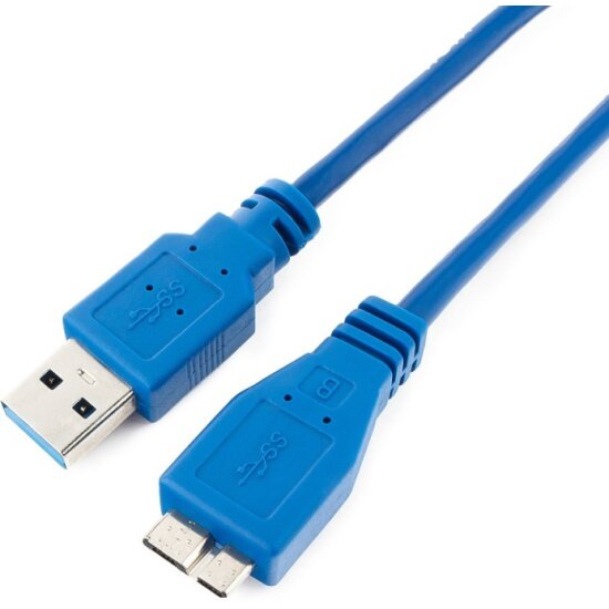 Кабель CABLEXPERT USB 3.0 Pro AM/microBM 9P, 1.8м, экран, синий, пакет