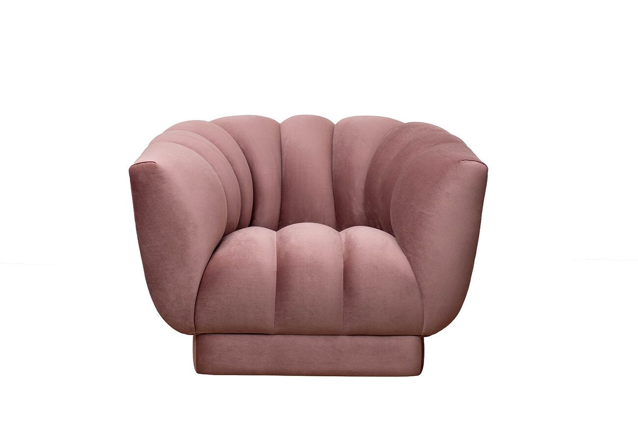 Кресло Fabio велюровое розовое FABIO-1-1K-РОЗОВЫЙ-Colton 007-ROS FABIO-1-Colt007 - фотография № 1