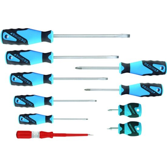 фото Набор отверток Gedore 1482343 с трехкомпонентными рукоятками 10 предметов IS 3-8 PH 1-2