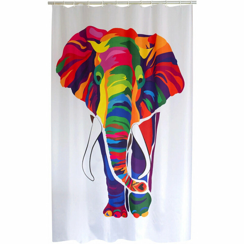 Штора для ванных комнат 180 х 200 см Ridder Elephant цветной - фото №1