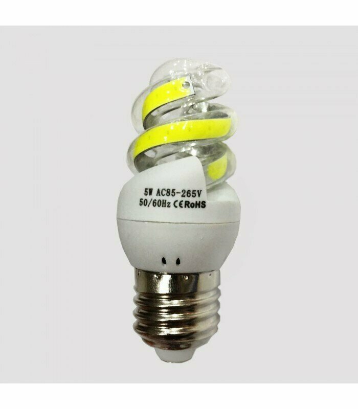 Лампочка (LED, COB), форма спираль, Е27, 5Вт. Цвет: дневной белый, комплект 2 штуки