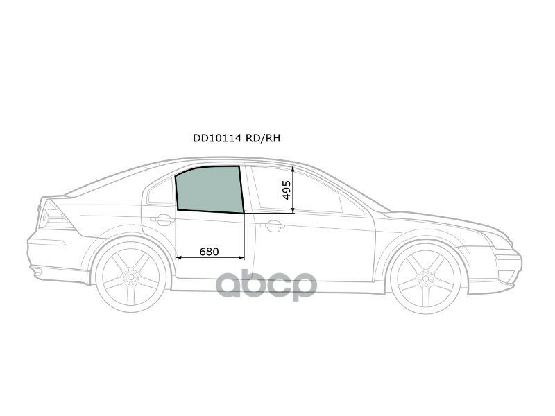 Стекло Заднее Правое Опускное Ford Mondeo 4d 00-07 XYG арт. DD10114 RD/RH