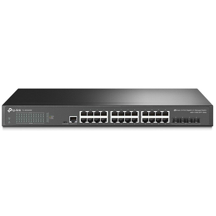 TP-Link Сетевое оборудование TL-SG3428X-UPS Управляемый коммутатор JetStream уровня 2+ с 24 гигабитными портами RJ45, 4 портами SFP+ и источником