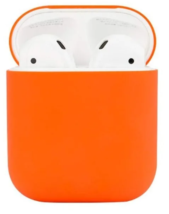 Чехол силиконовый для Airpods 1/Airpods 2 case, оранжевый