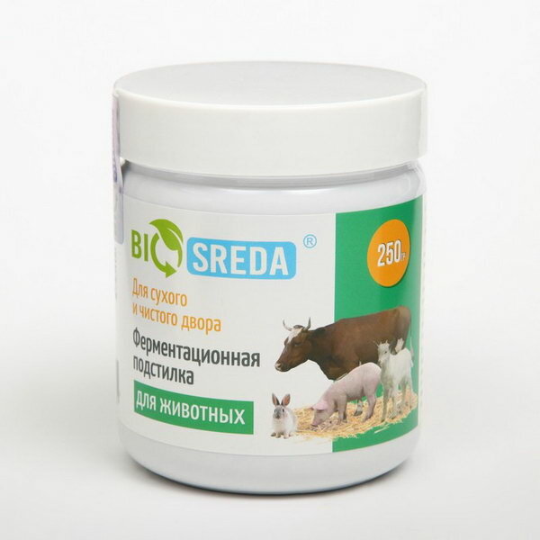 Ферментационная подстилка "BIOSREDA" для с/х животных, 250 гр - фотография № 1