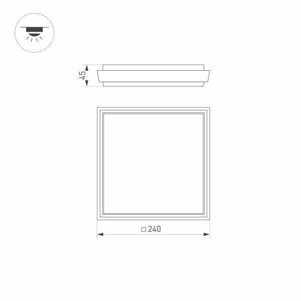 Уличный светодиодный светильник Arlight LGD-Area-S240x240-25W Day4000 / - фото №2