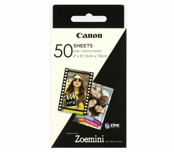 Фотобумага Canon ZP-2030 Zink Paper, 5х7 см (50 листов) кассета для Zoemini