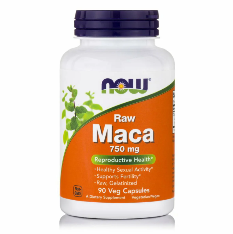 Now Foods Maca RAW Мака необработанная, 750 мг, 90 растительных капсул