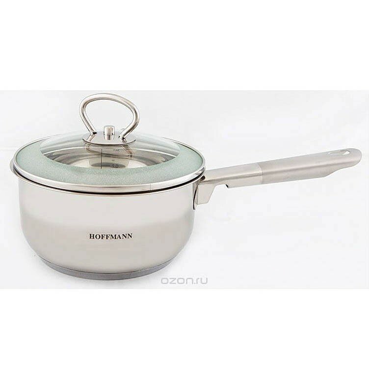 Ковш из нержавеющей стали 800 мл Hoffmann с крышкой HM 5312-1
