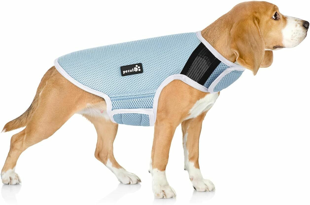Охлаждающий жилет для собак Pecute защита от солнца XL 51 см голубой - фотография № 1