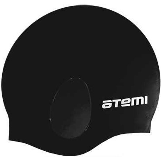 Шапочка для плавания ATEMI , силикон (c "ушами"), черн, EC101