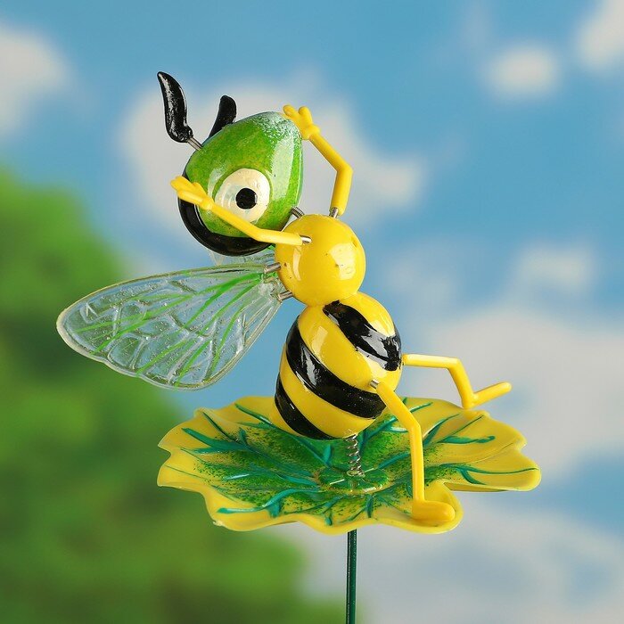 Venera Штекер садовый "Пчелка на листочке" 60см, - фотография № 2