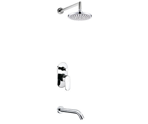 WasserKRAFT А13029 Комплект для ванны с изливом и верхней душевой насадкой, хром
