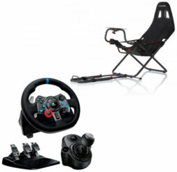 Игровой руль Logitech G29 Driving Force + коробка передач Driving Force Shifter + кресло Playseat Challenge