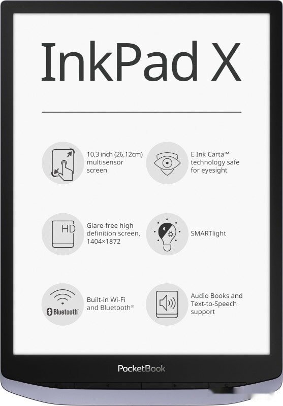 Электронная книга PocketBook InkPad X (серый)