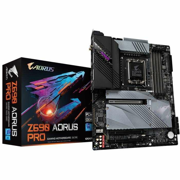 Z690 AORUS PRO, Socket 1700, Intel®Z690, 4xDDR5-4800, DP, 3xPCI-Ex16, 6xSATA3(RAID 0/1/5/10), 4xM.2, 8Ch Audio, 2,5GbLan, WiFi, (4+4)xUSB2.0, (8+2)xUSB3.2, (1+1)xUSB3.2 Type-C™, ATX, RTL {6} (827564)