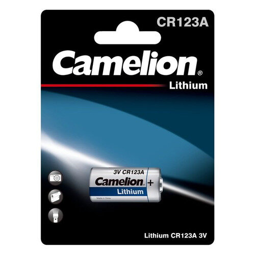 CR123A Батарейка CAMELION Lithium CR123A BP-1, 1 шт. 1300мAч