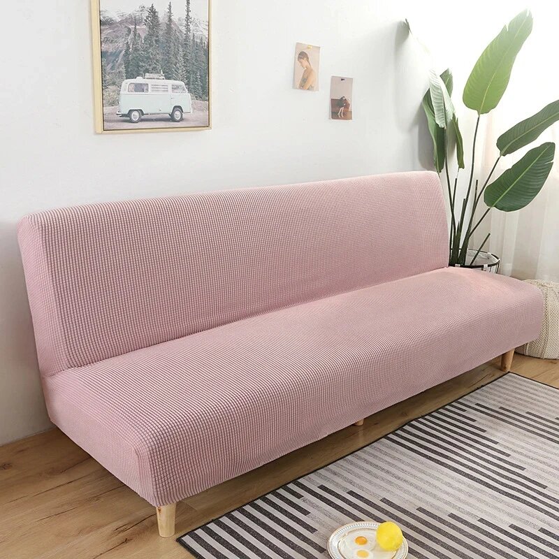 Эластичный чехол для дивана-кровати без подлокотников, Pink, M 160-190cm