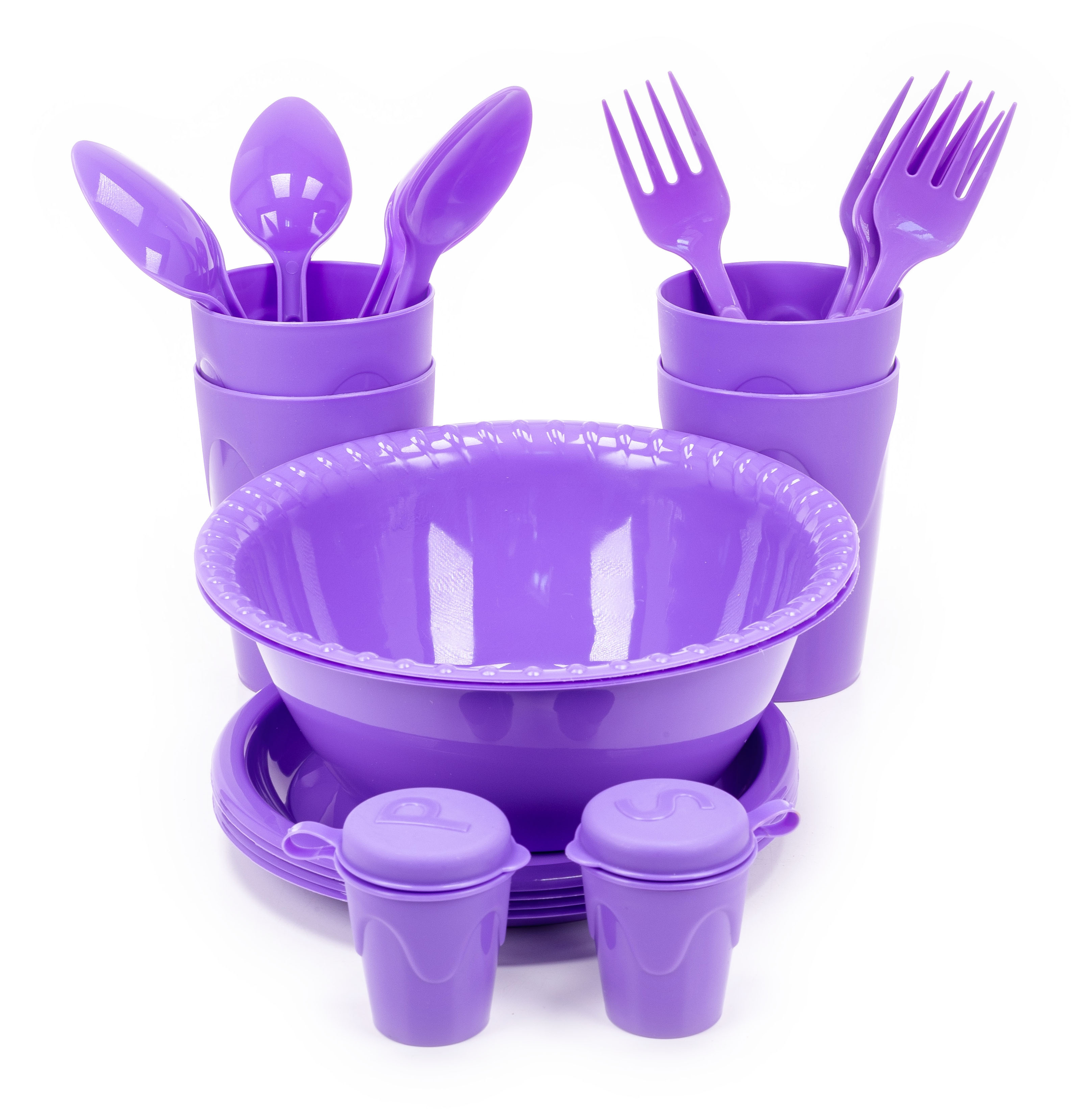 Набор посуды Martika Антонио для пикника пластик фиолетовый на 4 персоны