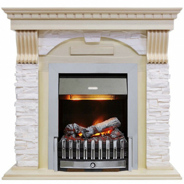 Электрокамин Dimplex Dublin с очагом Danville Chrome сланец крем/слоновая кость с патиной