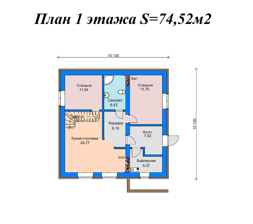 Проект жилого дома SD-proekt 22-0013 (149,45 м2, 10,13-10,13 м, газобетонный блок 400 мм, облицовочный кирпич) - фотография № 5