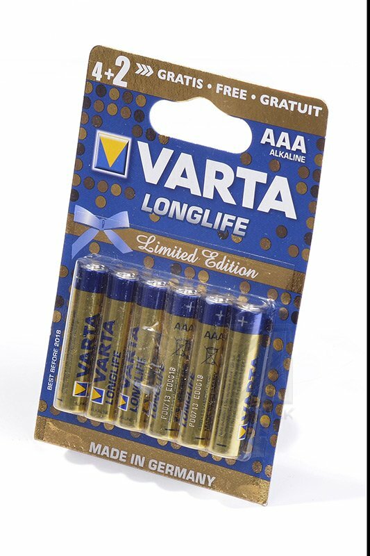 VARTA Батарейка VARTA LONGLIFE LR03 BL6 (4+2), 6шт (4103)