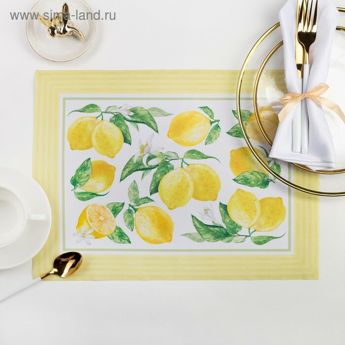 фото Салфетка на стол "Лимонная экзотика" 30 х 40 см, 100 % п/э, оксфорд 420 г/м2, 4072585