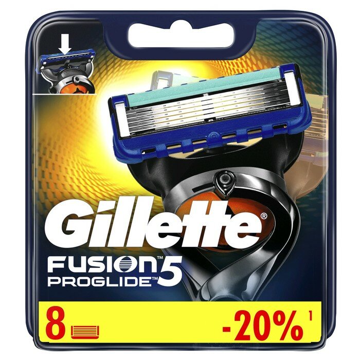 Gillette Сменные кассеты Gillette Fusion ProGlide, 8 шт