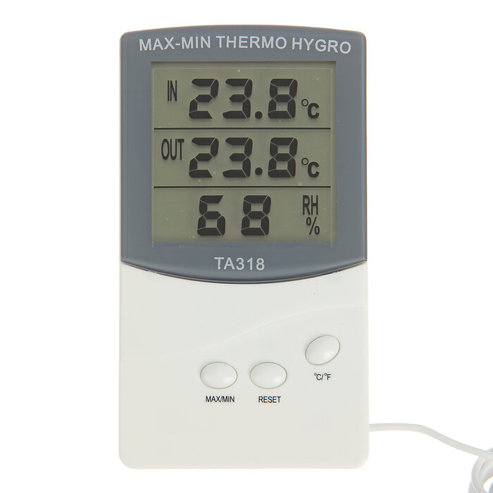 Термометр Luazon LTR-07, электронный, 2 датчика температуры, датчик влажности, белый - фотография № 2