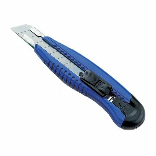 Нож канцелярский KW-Trio 3713BLUE 3713blue 18мм металл синий блистер