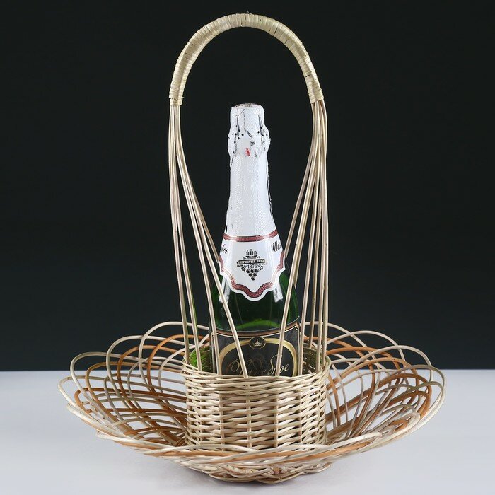 Корзина для шампанского и фруктов, 29×50 см, ива - фотография № 5