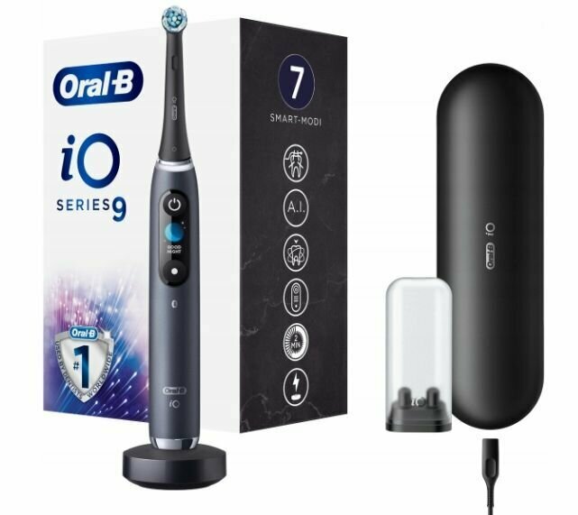 Электрическая зубная щетка Oral B iO Series 9 Black, черный - фотография № 1