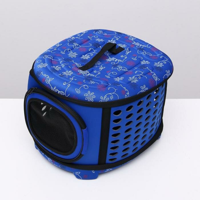 Пижон Складная сумка-переноска большая, материал EVA, 42,5 х 37,5 х 29,5 см, синяя - фотография № 4