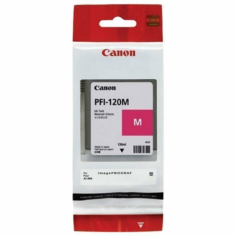 Картридж струйный CANON (PFI-120M) для imagePROGRAF TM-200/205/300/305, пурпурный, 130 мл, оригинальный, 2887C 2887C001