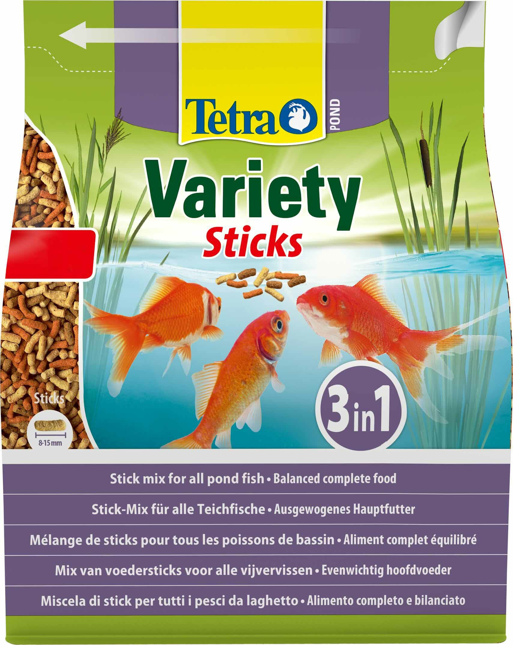 Tetra Pond Variety Sticks корм для прудовых рыб (3 вида палочек), 4 л