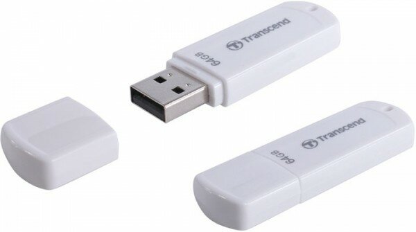 Флешка 64GB Transcend JetFlash 370, USB 2.0, Белый TS64GJF370