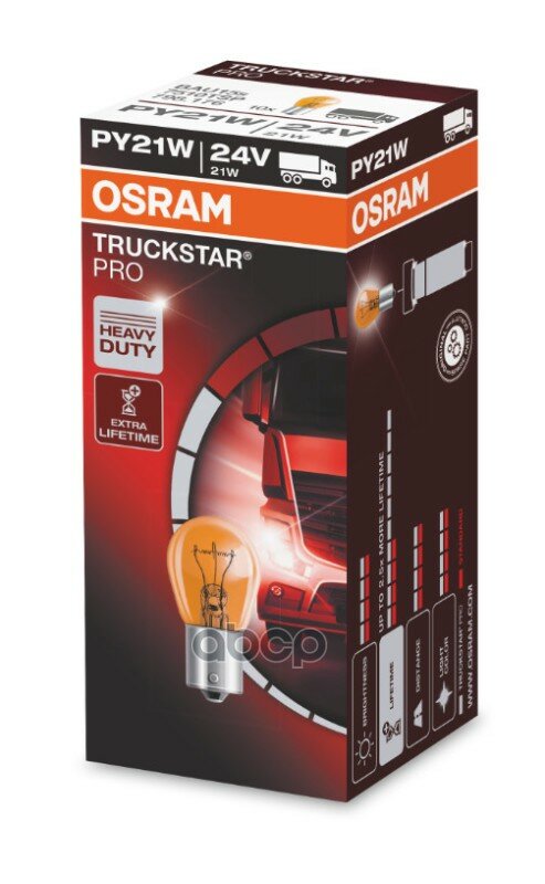 Лампа 7510tsp Py21w 24v Bau15s 5xfs10 Osram Osram арт. 7510tsp